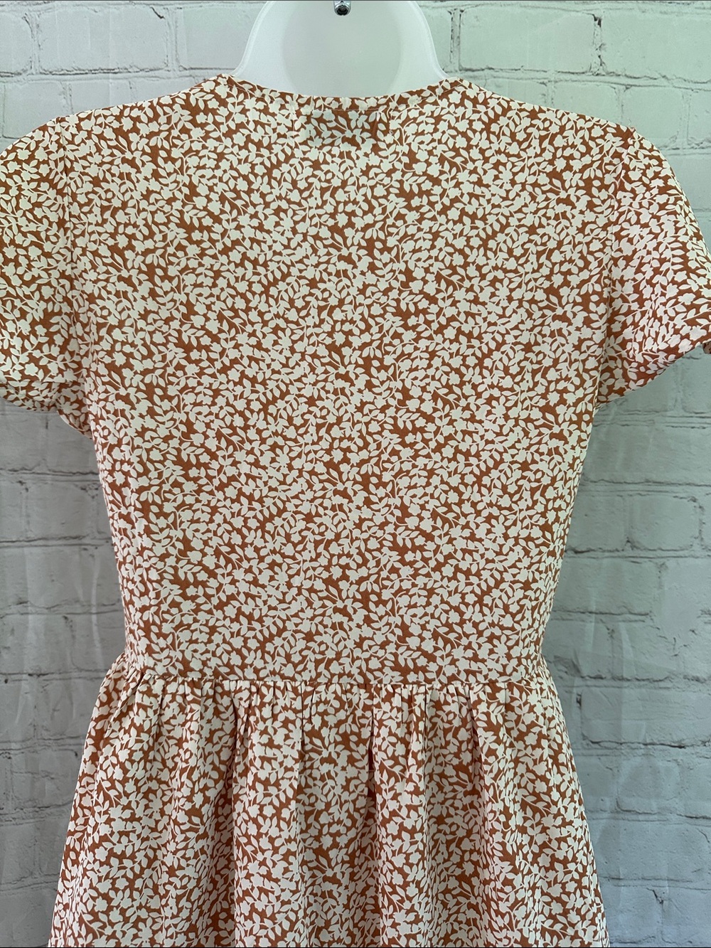 Petal & Pup Rust and White Floral Mini Dress - Picture 9 of 11
